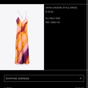 Zara satin lingerie style dress